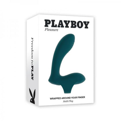 Playboy Multi Play Finger Vibrator - Wrap Around Your Finger Deep Teal - Model X123 - Unisex - G-Spot & P-Spot Stimulator