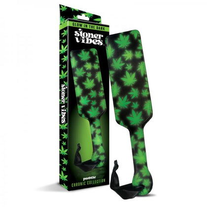 Stoner Vibes Chronic Collection Glow In The Dark Cannabis-Designed Paddle SVCC001 Unisex Spanking BDSM Toy Dark Green