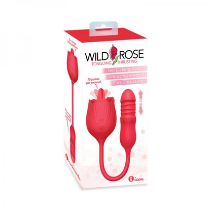 Introducing Dusk Desire's Wild Rose Lick And Thrust Suction Vibrator DD-2000 for Women in Blush Pink
