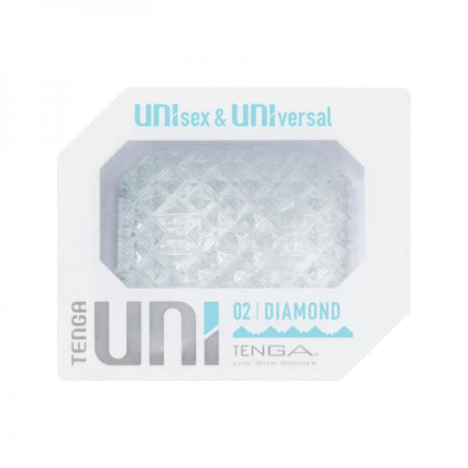 Introducing the Tenga Uni Diamond Stimulation Sleeve - Model P568: Unisex Pyramidal Pleasure in Onyx Black