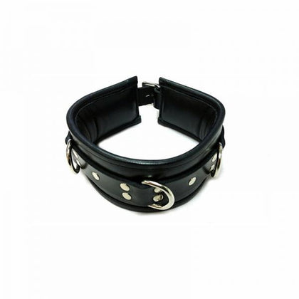 Rouge Leather Padded Collar - BDSM Accessories: Model LP-BC01 - Unisex Neck Restraint for Intimate Play - Black/Black