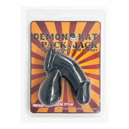 Demon Kat Pack N' Jack Dual-Function Packer/Stroker - Model JX-200 - Unisex - Anal & Penile Pleasure - Black