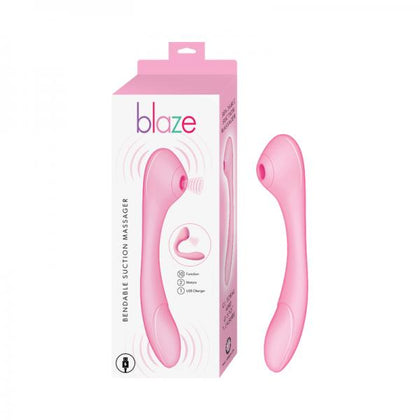 Nasstoys Blaze Bendable Suction Massager Pink - Luxurious Dual Stimulation Rabbit Vibrator Model 0122 - Female G-Spot and Clitoral Pleasure. - Adult Naughty Store