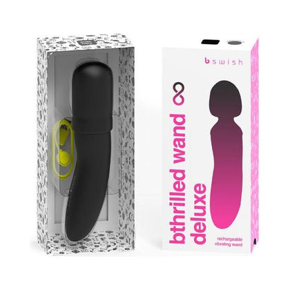 B Swish Bthrilled Premium Mini Wand Noir - Powerful Cordless Massager for Intense All-Over Stimulation - Model BTPM-001 - Women's Pleasure Toy - Black