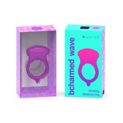 B Swish Bcharmed Basic Wave Vibrating Cock Ring Orchid - 5-Function Male Genital Stimulator in Sensual Orchid Colour