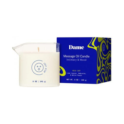 Dame Sensual Wild Lust Massage Oil Candle DWL-001 for Pleasurable Couples Massage and Intimate Moments - Unisex, Intimacy, Lime Green