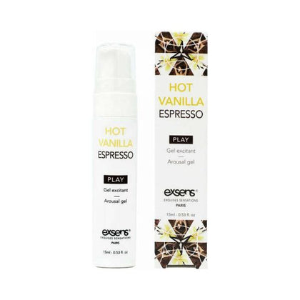 Exsens Vanilla Espresso Arousal Gel - Intense Cooling Pleasure Enhancer for Women - Model VE-0.5 - Delicious Flavor, Strong Libido Boost, and Up to 100 Uses - Vegan, Paraben-Free, and Condom Friendly - External Use Only - Vanilla Latte Scent - 0.5 Oz.