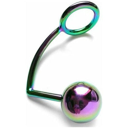 The Stockroom Trailer Hitch Small Rainbow Anal Plug and Cock Ring - Model TH-2001 - Unisex Pleasure Toy for Intense Cock and Ball Play and Extreme Anal Stimulation