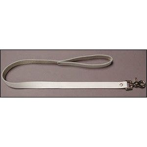 White Leather Leash - Premium Crab-Claw Hook Wrist Loop Dog Lead