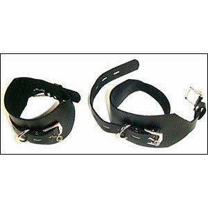 Deluxe Black Locking/Buckling Ankle Cuffs - Secure, Comfortable BDSM Restraints for Enhanced Pleasure - Model XYZ-123 - Unisex - Adjustable Fit - Black