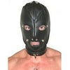 Luxury Leather Hood with Blindfold & Gag - Premium White M-L