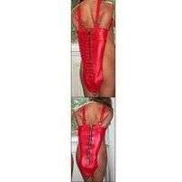 Luxurious Leather Laced Arm Binder - Model J154 - Red - For Limber Individuals - Bondage Pleasure