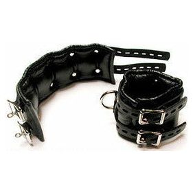Luxury Lockable Leather Wrist Cuffs - Model X123 - Unisex - Enhanced Pleasure - Black