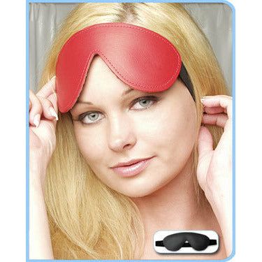 KinkLab Padded Leather Blindfold - Sensual Red Pleasure Enhancer for All Genders