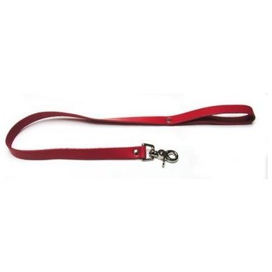 Bondage Basics Leather Leash - Model BBL-30R - Unisex Red Latigo Leash for Control and Pleasure