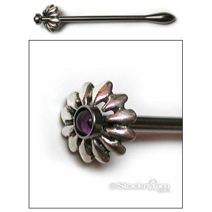 Introducing the Exquisite Flowerpin Urethral Insert - Model FPU-001: A Sensual Stainless Steel Jewel for Urethral Stimulation and Adornment - Unisex - Pleasure for Intimate Moments - Silver