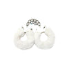 Whipsmart Plush Furry Cuffs Set - Model FCS-001 - Unisex - Wrist Restraints with Eye Mask - White