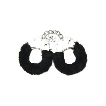Whipsmart Furry Cuffs With Eye Mask - Midnight Sensation Model WSFC-001: Unisex Wrist Restraint Set for Enhanced Sensory Play in Luxurious Black