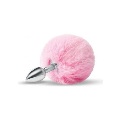 Introducing the Pink Fluffy Bunny Tail Metal Plug Set by Fluffy Bunny - Model 2.5: Unleash Sensual Bliss with this Beginner-Friendly Anal Pleasure Enhancer for All Genders in Pink