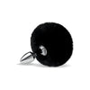 Introducing the Rose Luxe 2.5 Fluffy Bunny Metal Plug with Black Tail for Beginners - Model RLP-2022 - Unisex Anal Pleasure Toy in Sleek Black
