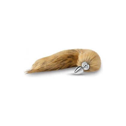 Introducing the Elegant Whipsmart Metal Butt Plug with Foxtail - Model 14 Brown Fox Tail - Unisex Anal Pleasure Toy