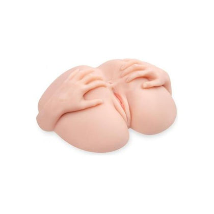 Introducing the ZOLO Vibrating Spread Wide Pussy and Ass Masturbator Z1 - A Premium Unisex Stroker for Dual Pleasure in Realistic Skin-like Texture - Beige