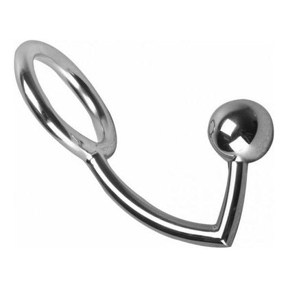 Manus Intruder Steel Cock Ring Anal Plug - Model MCI-2021 - Unisex Pleasure - Silver - Adult Naughty Store