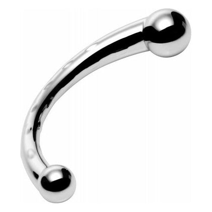 Chrome Crescent Dual Ended Dildo - A Versatile Pleasure Companion for Exquisite Stimulation - Adult Naughty Store