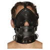 Strict Leather Premium Muzzle with Blindfold and Gags - BDSM Bondage Headgear for Ultimate Control and Sensory Deprivation - Model SL-PM01 - Unisex - Pleasure and Restraint - Black - Adult Naughty Store