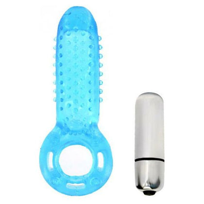 Introducing the SensaPleasure™ Vibrating Bullet Cock Ring Blue - Model X3: The Ultimate Pleasure Enhancer for Couples