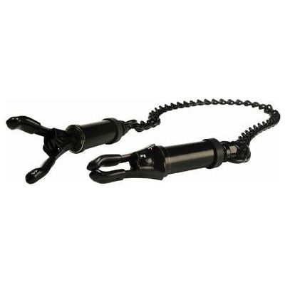 Deluxe Black Adjustable Nipple Clamps - Model X3 - Unisex BDSM Nipple Play Toy for Intense Pleasure