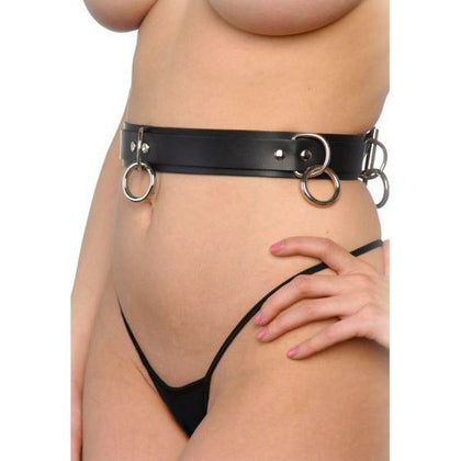 Strict Leather Punk Bondage Belt - Versatile Restraint System for Sensual Exploration - Model SL-PB001 - Unisex - Waist Size 31-38 inches - Black