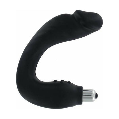Introducing the Trinity Realistic Vibrating Silicone P-Spot Massager - Model RVP-001: The Ultimate Pleasure for Men in Black