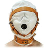 Strict Leather Total Sensory Deprivation Hood - White/Tan, Medium-Large, Unisex, Bondage BDSM Hood, Model: TSDH-ML001