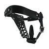 Masterful Pleasure: The Net Leather Male Chastity Belt With Anal Plug Harness - Black