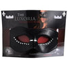 Luxoria Venetian Style Masquerade Mask - Black Faux Leather, Crystal Accents, Satin Ties - Elegant Unisex Accessory - 8.25