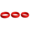Superior Pleasure 3 Piece Silicone C Ring Set - Red, Enhance Your Intimate Experience with Confidence and Style
