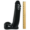 Introducing the SensationXtreme Black PVC 13-Inch Dildo - Model SX-13B - Unisex Anal Pleasure in Deep Black - Adult Naughty Store