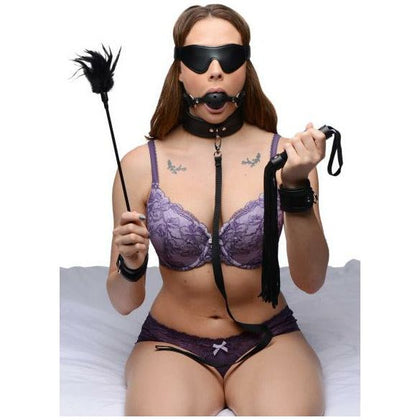 Introducing the Sensual Pleasure Co. Tame Me 8 Piece Beginner Bondage Set - Model B8PBB-001 - Unleash Your Desires with Confidence - For All Genders - Explore New Heights of Pleasure - Black