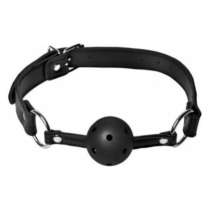 Elegant Pleasure Bound Breathable Ball Gag - Model X1 - Unisex - Restrictive Speech and Sensory Deprivation - Black - Adult Naughty Store