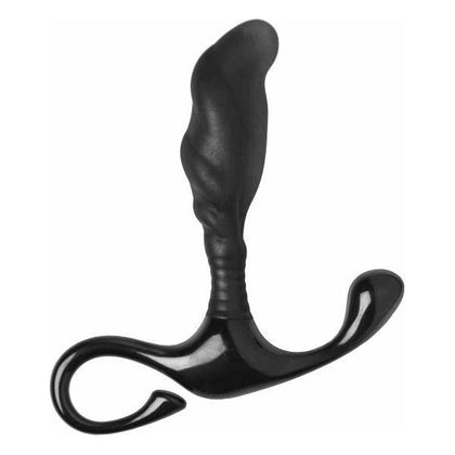 Introducing the Exquisite Silicone Wavy Prostate Exerciser - Model PEX-5000 for Men's Anal Stimulation in Luxurious Black