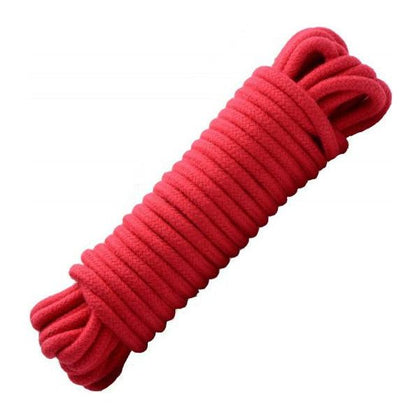 Bondage Boutique 32 Foot Cotton Bondage Rope - Red: Versatile Soft Restraint for Boundless Pleasure