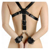 Introducing the Luxurious PleasureBound™ Vegan Leather Thigh Sling with Wrist Cuffs - Model X1: Unleash Your Desires!