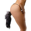 Tailz Grey Fox Tail Faux Fur Anal Plug - Model TGF-AP01 - Unisex - Pleasure for Anal Play - Black and White