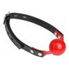 Introducing the Hush Red Silicone Ball Gag Matte Finish - Model O-S: The Ultimate Comfortable Silence for All Genders and Pleasure Areas - Adult Naughty Store