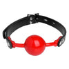 Introducing the Hush Red Silicone Ball Gag Matte Finish - Model O-S: The Ultimate Comfortable Silence for All Genders and Pleasure Areas - Adult Naughty Store