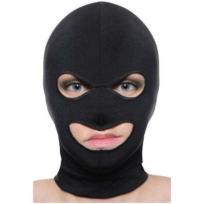 Facade Spandex Hood with Eyes and Mouth Holes - Black O-S: The Ultimate Sensory Deprivation Experience for Intense Roleplay and Exploration