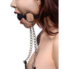 Hinder Breathable Silicone Ball Gag With Nipple Clamps - Sensual Submission for All Genders - Pleasure Enhancer in Black - Adult Naughty Store