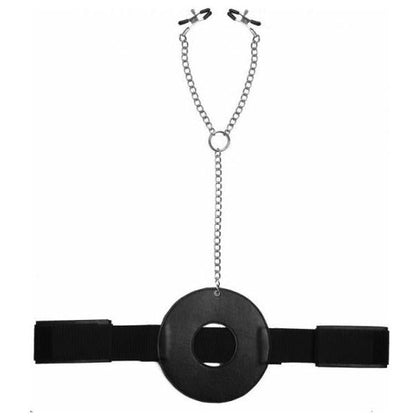 Detained Restraint System with Nipple Clamps - The Ultimate Pleasure Control Device for Intense Sensations and Bondage Play