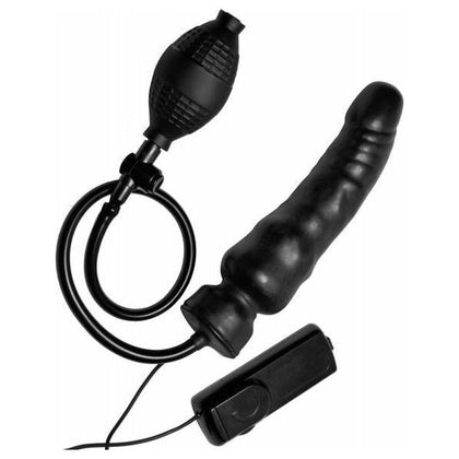 Introducing the Ravage Vibrating Inflatable Dildo Black - The Ultimate Pleasure Experience for All Genders